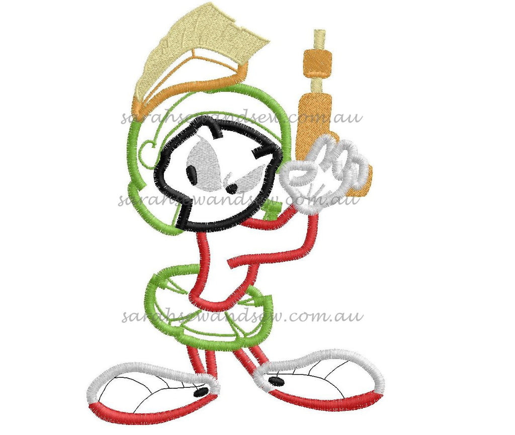 Marvin the Martian Applique Embroidery Design