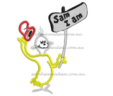 Sam I Am Embroidery Design - Sarah Sew and Sew