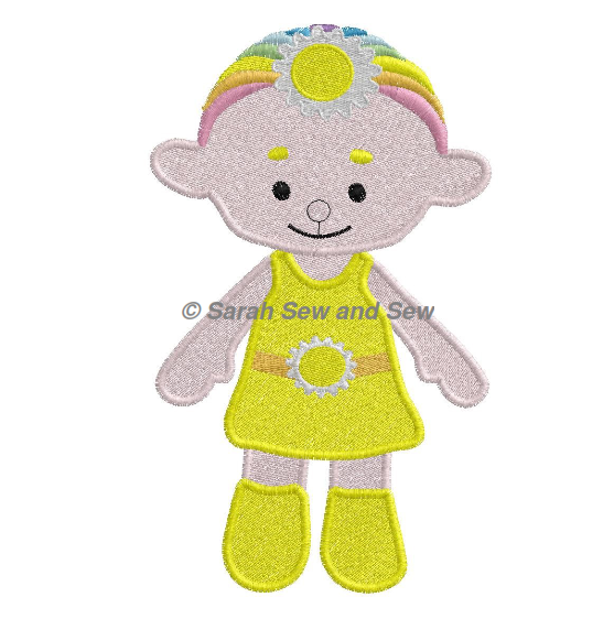 Yellow Cloud Babies Embroidery Design