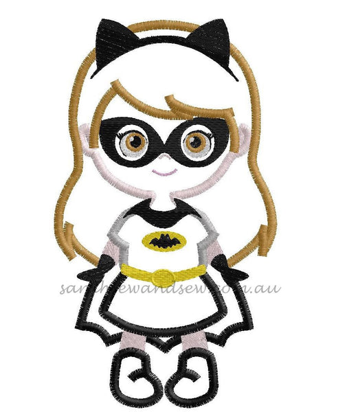 Batgirl Embroidery Design - Sarah Sew and Sew