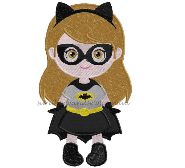 Batgirl Embroidery Design - Sarah Sew and Sew