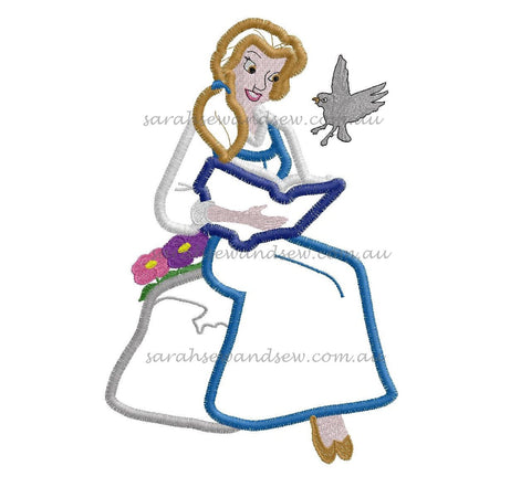 Belle Blue Dress Embroidery Design