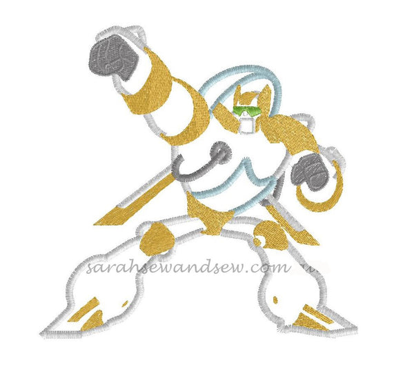 Boulder Transformers Rescue Bot Embroidery Design- Sarah Sew and Sew