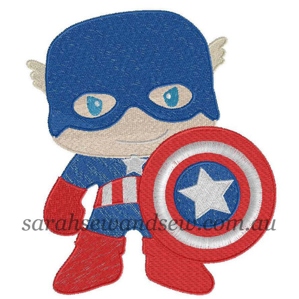 Captain America Embroidery Design - Sarah Sew and Sew