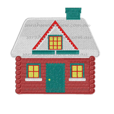 Christmas House Embroidery Design - Sarah Sew and Sew