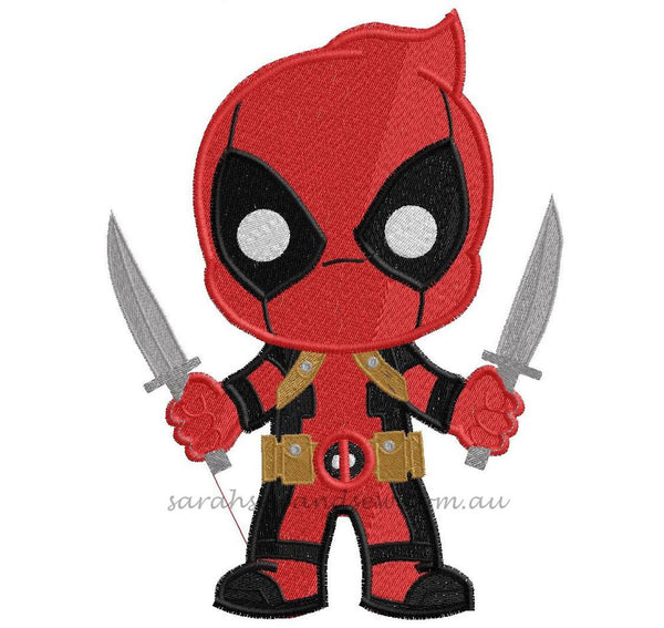 Deadpool Embroidery Design - Sarah Sew and Sew