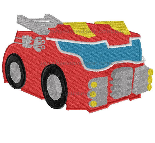 Heatwave - Fire Truck - Rescue Bots - Embroidery Design