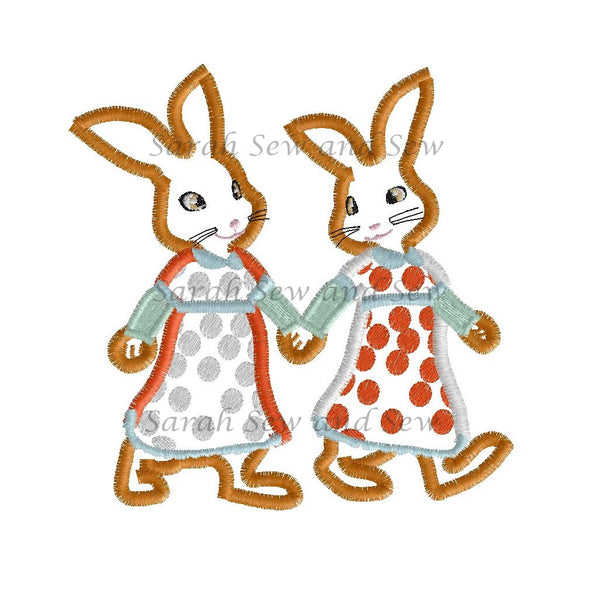 Flopsy and Mopsy Embroidery Design - Sarah Sew and Sew