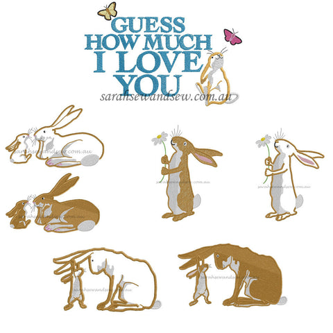 Guess How Much I Love You Embroidery Design Set - Sarah Sew and Sew