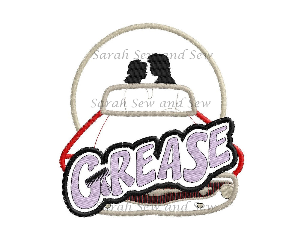 Grease Car Embroidery Design