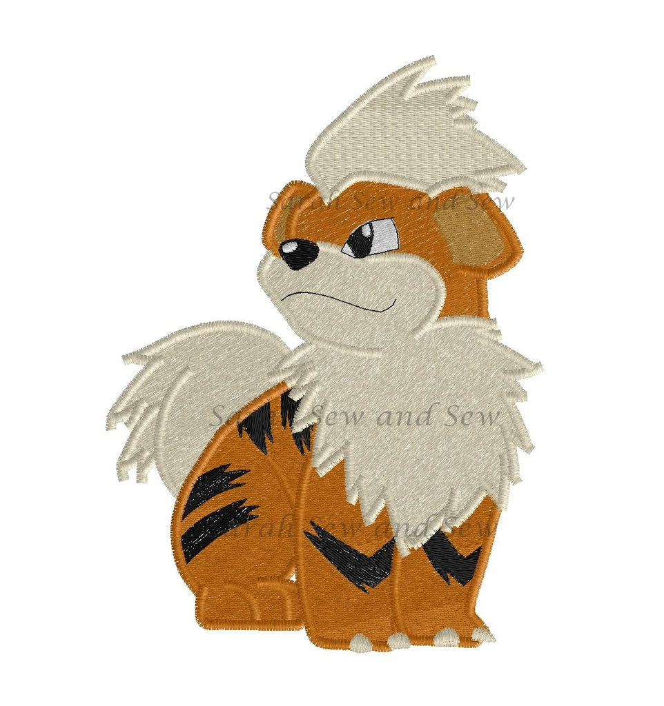 Growlithe Embroidery Designs Sarah Sew and Sew