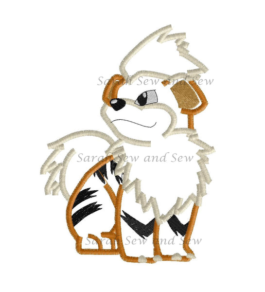 Growlithe Embroidery Designs Sarah Sew and Sew