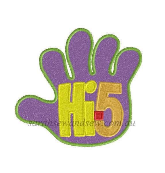 Hi 5 Embroidery Design Embroidery Design - Sarah Sew and Sew