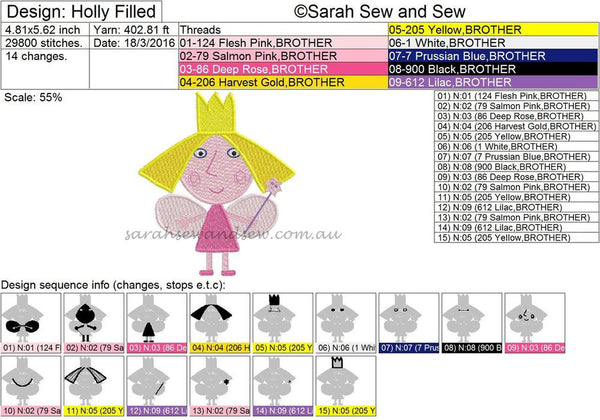 Ben and Holly Embroidery Design Set- Sarah Sew and Sew