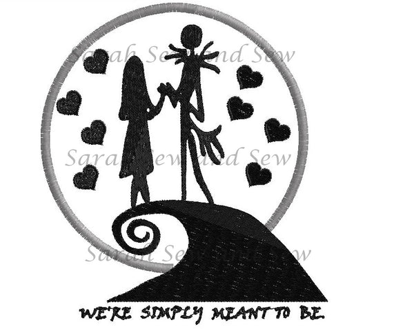 Jack and Sally - Meant to be - Embroidery Design