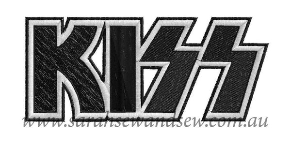 Kiss (Band) Logo Machine Embroidery Design - Sarah Sew and Sew