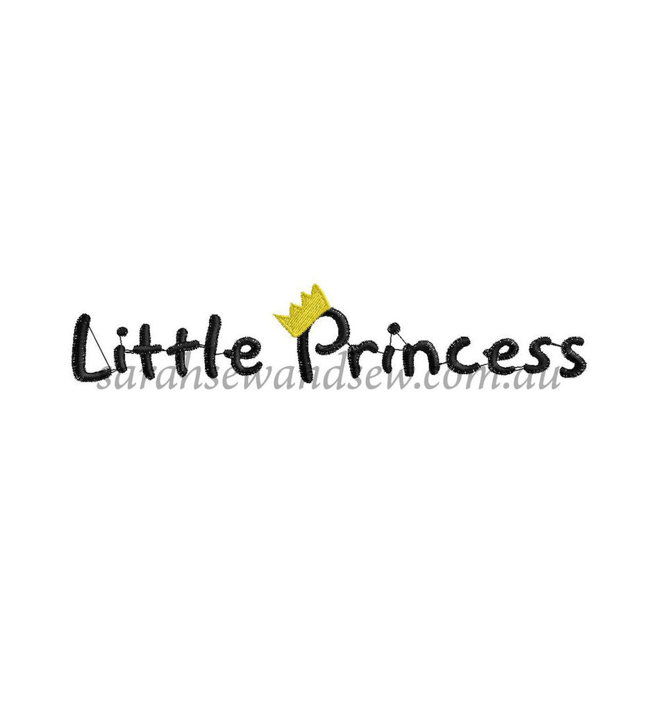 Little Princess Logo Embroidery Design - Sarah Sew and Sew