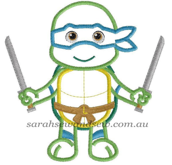 Leonardo Ninja Turtle Machine Embroidery Design - Sarah Sew and Sew