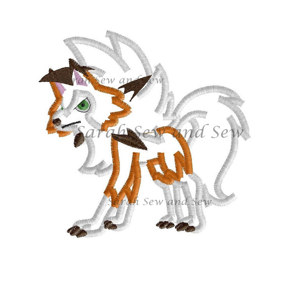 Lycanroc Embroidery Design