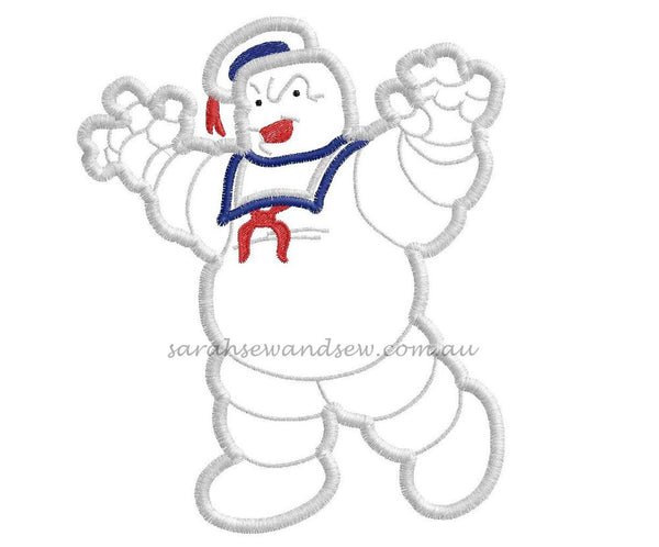 Ghostbusters Marshmallow Man Embroidery Design - Sarah Sew and Sew