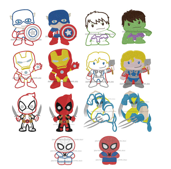 Super Hero Embroidery Design Set