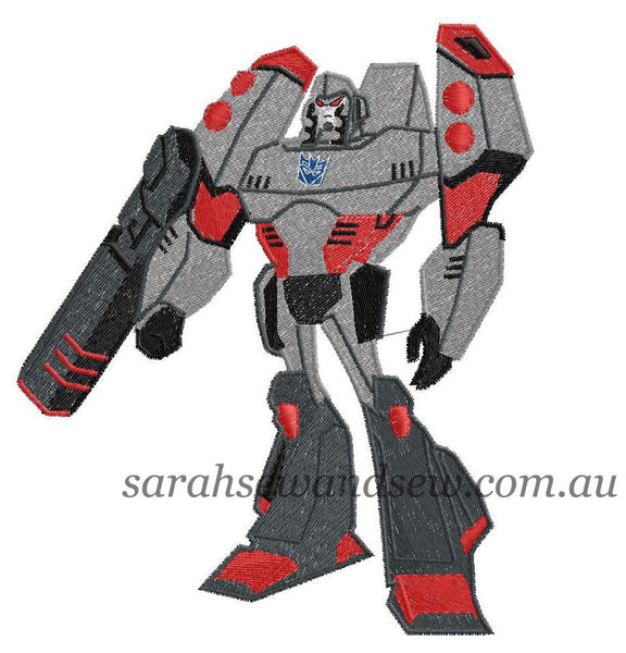 Megatron Transformers Embroidery Design - Sarah Sew and Sew