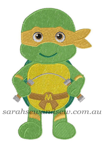 Michelangelo Ninja Turtle Machine Embroidery Design - Sarah Sew and Sew