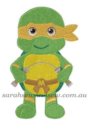 Michelangelo Ninja Turtle Machine Embroidery Design - Sarah Sew and Sew