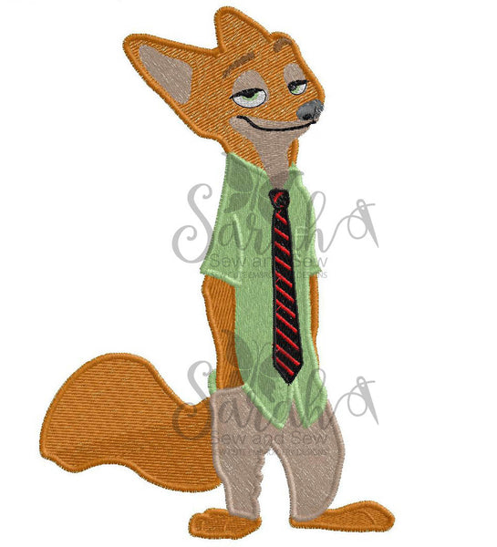 Nick Wilde Zootopia Embroidery Design