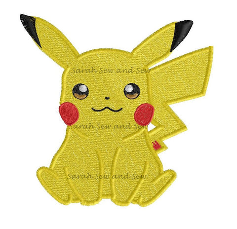 Pikachu Pokemon Embroidery Design