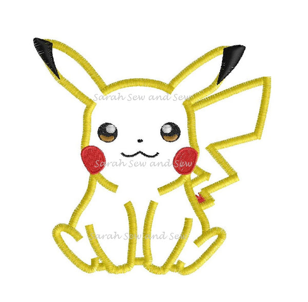 Pikachu Pokemon Embroidery Design
