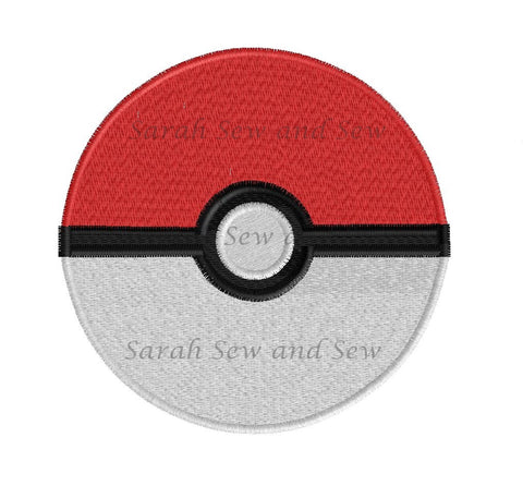 Pokeball (Pokemon Ball) Embroidery Design