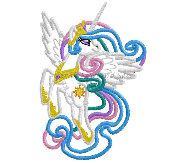 Princess Celestia My Little Pony Embroidery Design