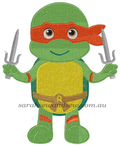 Raphael Ninja Turtle Machine Embroidery Design - Sarah Sew and Sew