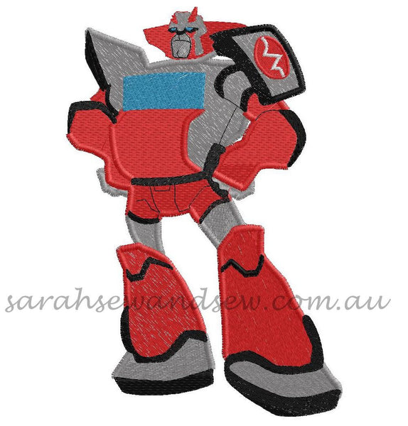 Ratchet Transformers Embroidery Design - Sarah Sew and Sew