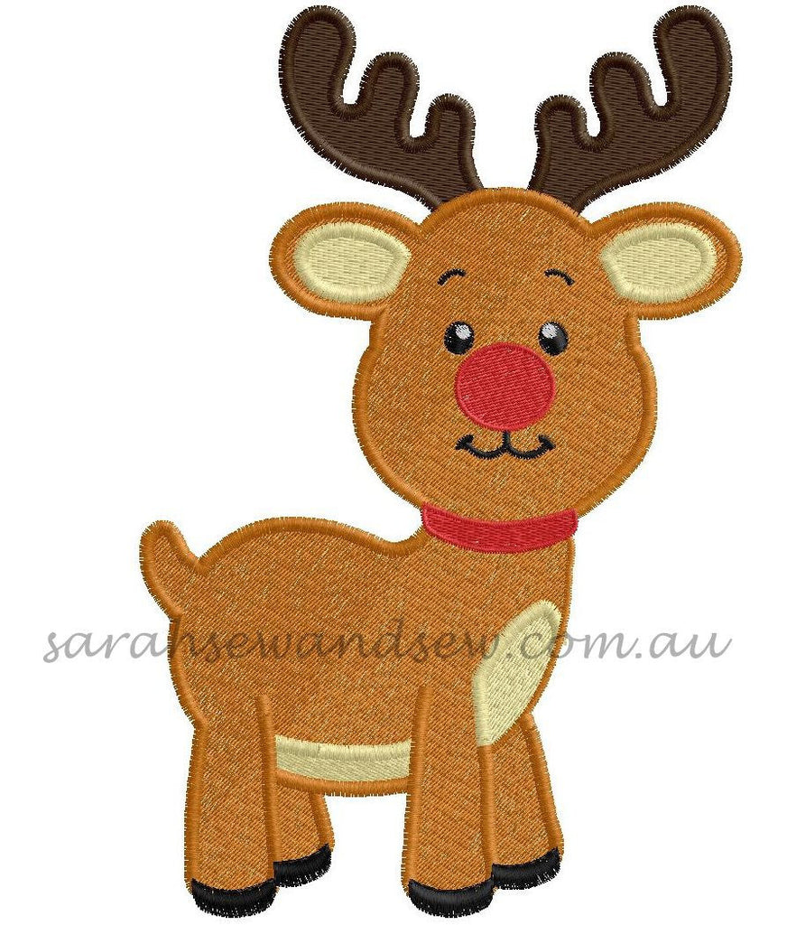 Rudolph Machine Embroidery Design - Sarah Sew and Sew