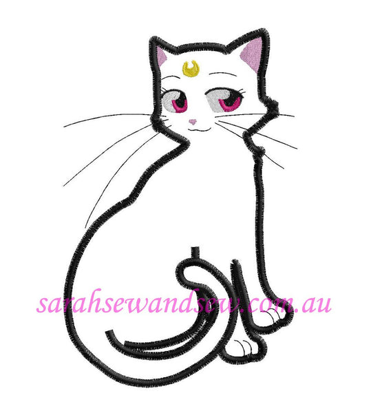 Sailor Moon Cat Embroidery Design (Sailor Moon Cutie) - Sarah Sew and Sew