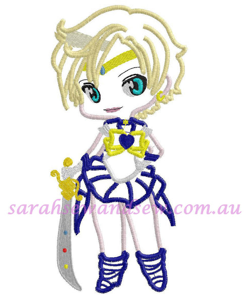 Sailor Uranus Embroidery Design (Sailor Moon Cutie) - Sarah Sew and Sew