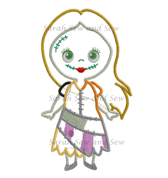 Sally Nightmare Before Christmas Embroidery Design
