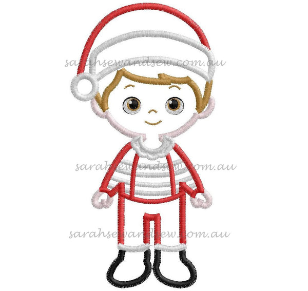 Santa Boy Christmas Embroidery Design - Sarah Sew and Sew