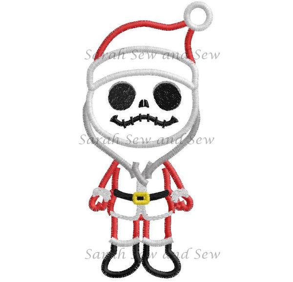 Jack (Santa) Nightmare Before Christmas Machine Embroidery Design - Sarah Sew and Sew