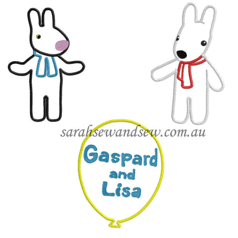 Gaspard and Lisa Embroidery Design Set - Sarah Sew and Sew