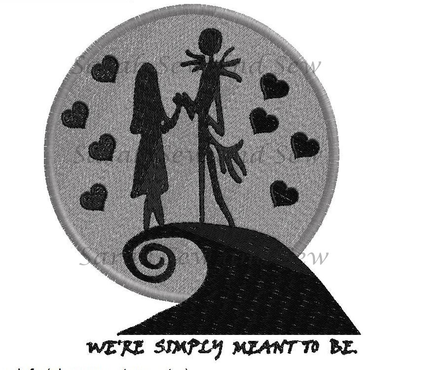 Jack and Sally - Meant to be - Embroidery Design