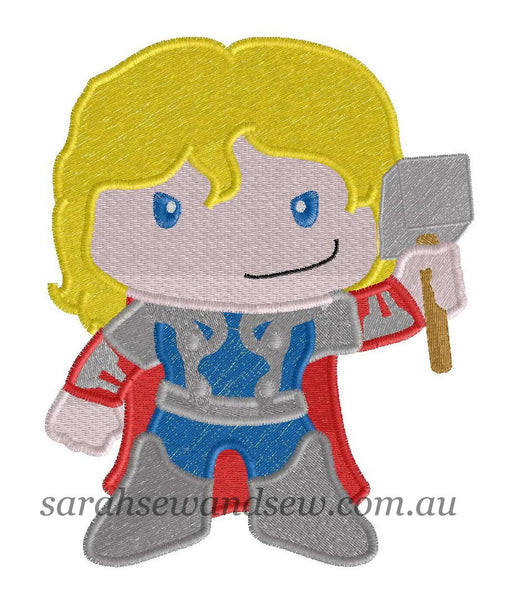 Thor Embroidery Design - Sarah Sew and Sew