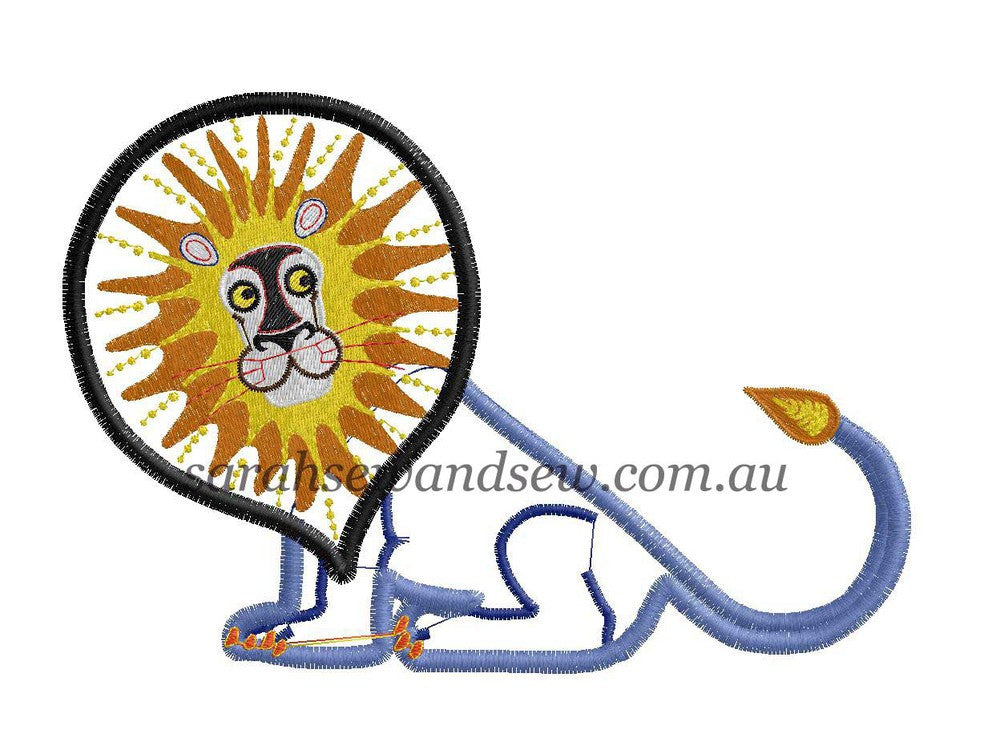 Tinga Tinga Tales Lion Embroidery Design - Sarah Sew and Sew