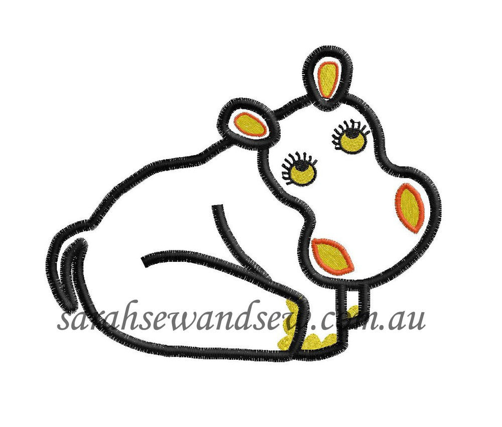 Tinga Tinga Tales Hippo Embroidery Design - Sarah Sew and Sew