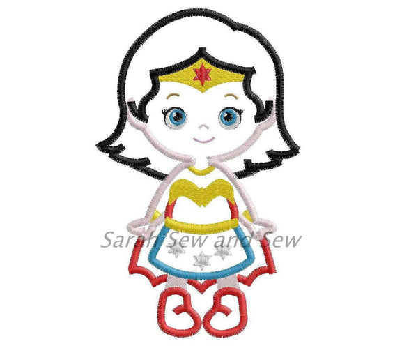 Wonder Woman Embroidery Design - Sarah Sew and Sew