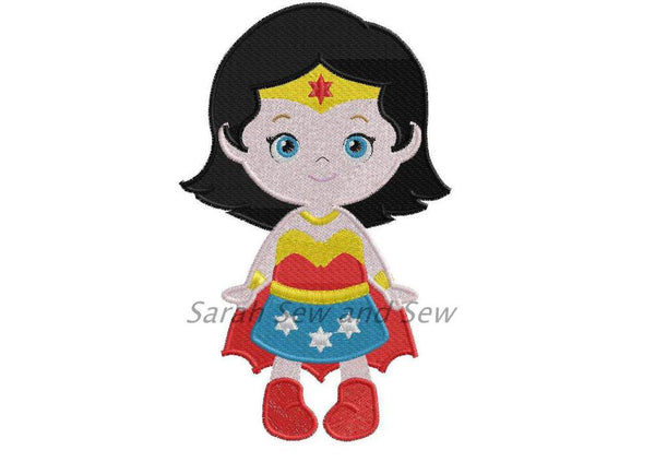Wonder Woman Embroidery Design - Sarah Sew and Sew