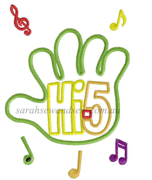 Hi 5 Embroidery Design Embroidery Design - Sarah Sew and Sew