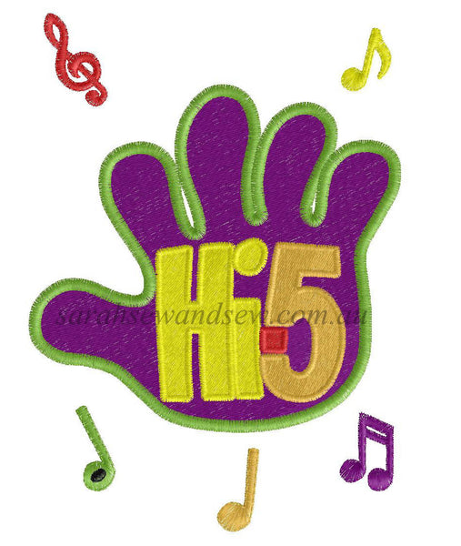 Hi 5 Embroidery Design Embroidery Design - Sarah Sew and Sew